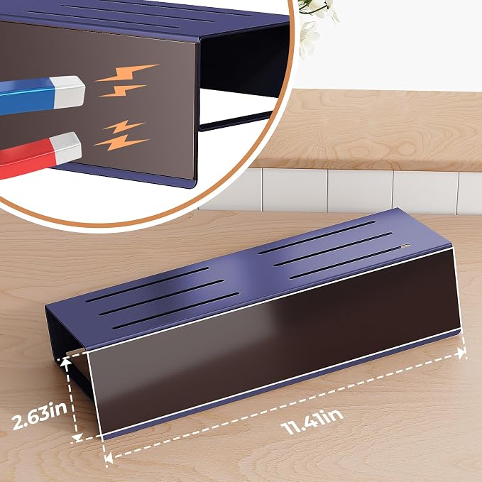 4 Pack Moveable Fridge Magnetic Spice Racks, Metal Purple - Image 3