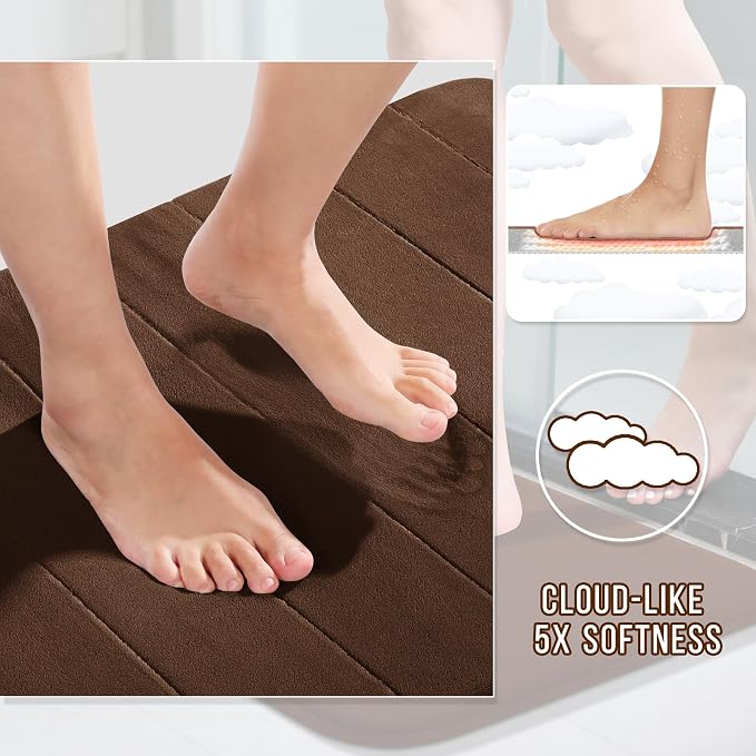Yimobra Memory Foam Bath Mat Set 2 Piece - Image 3