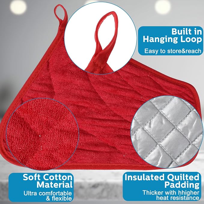 Zhehao 24 Pcs Pot Holders for Kitchen Hot Pads Heat Resistant Cotton Quilted - Image 3