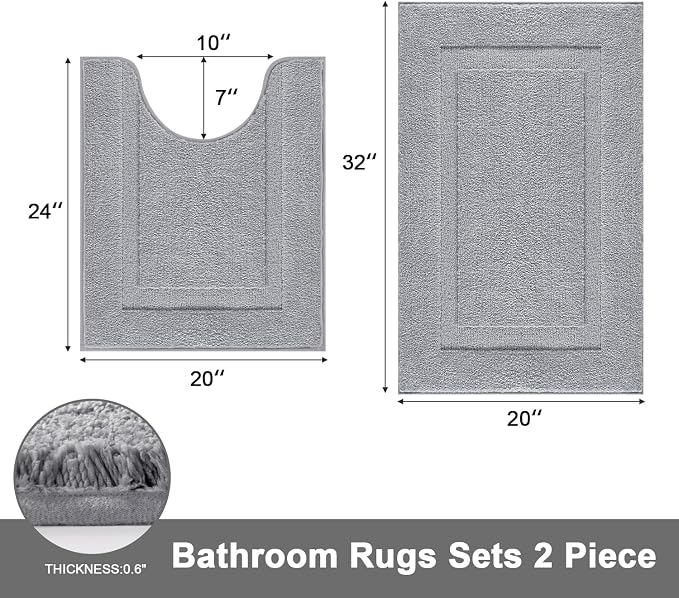SHACOS Bathroom Rugs Set of 2 Pieces - Image 2
