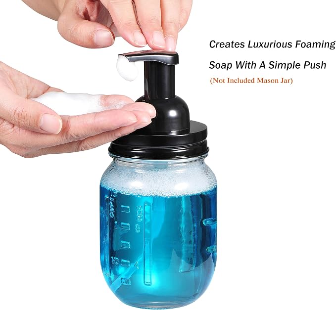 Amolliar Mason Jar Foaming Soap Dispenser Pump Lids, Foaming Pump Replacement - Image 2