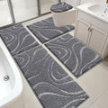 HEBE Bathroom Rugs Sets 5 Piece, Soft Absorbent Microfiber Bath Mat by HEBE