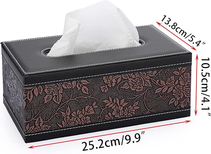 Sumnacon Tissue Box Cover Rectangule Leather Tissue Box - Image 3