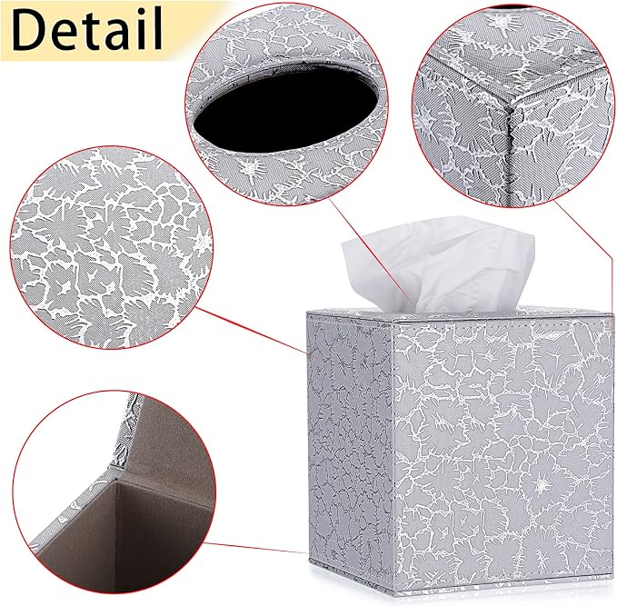 Sumnacon Square Leather Tissue Box Cover - Image 4