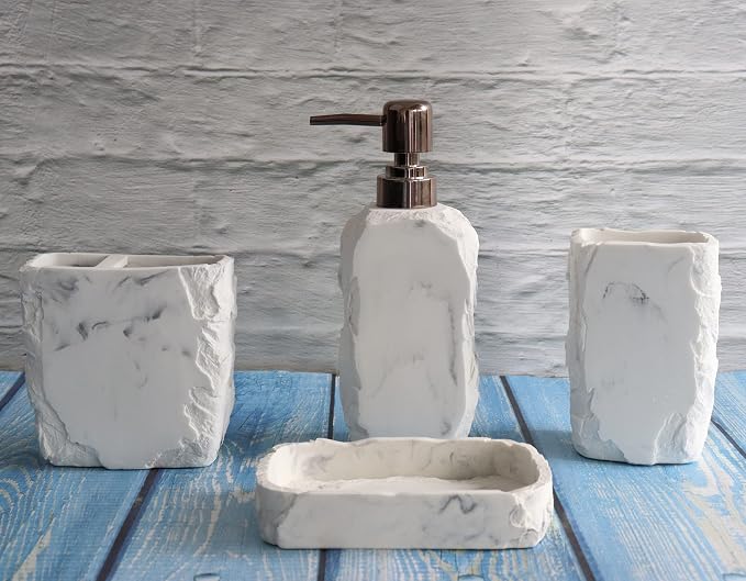 Hymmah Marble Bathroom Accessories Set, Marble Design Toothbrush Holder - Image 3