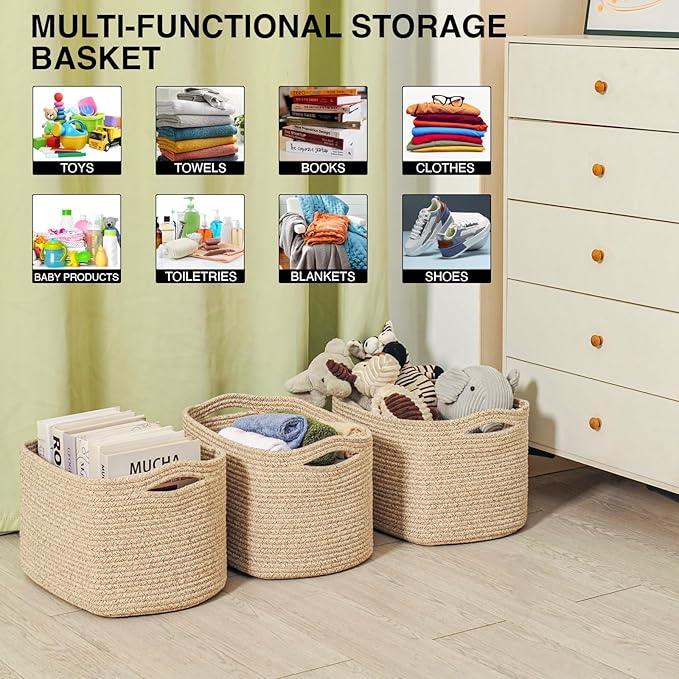Decorative Storage Baskets for Organizing Shelves, Toy Basket for Nursery - Image 4