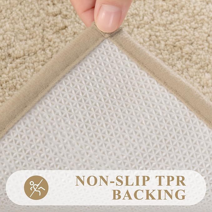Pauwer Bathroom Rugs Sets 3 Piece Bathroom Shower Rugs - Image 5
