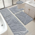 HEBE Bathroom Rugs Sets 5 Piece, Soft Absorbent Microfiber Bath Mat by HEBE