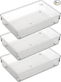 ihomecooker 3 Set Clear Plastic Junk Drawer Organizer Vanity Curlery Utensil by ihomecooker
