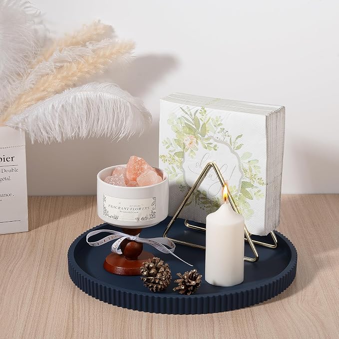 Silicone Bathroom Tray Round Kitchen Counter Organizer Decorative Vanity - Image 5