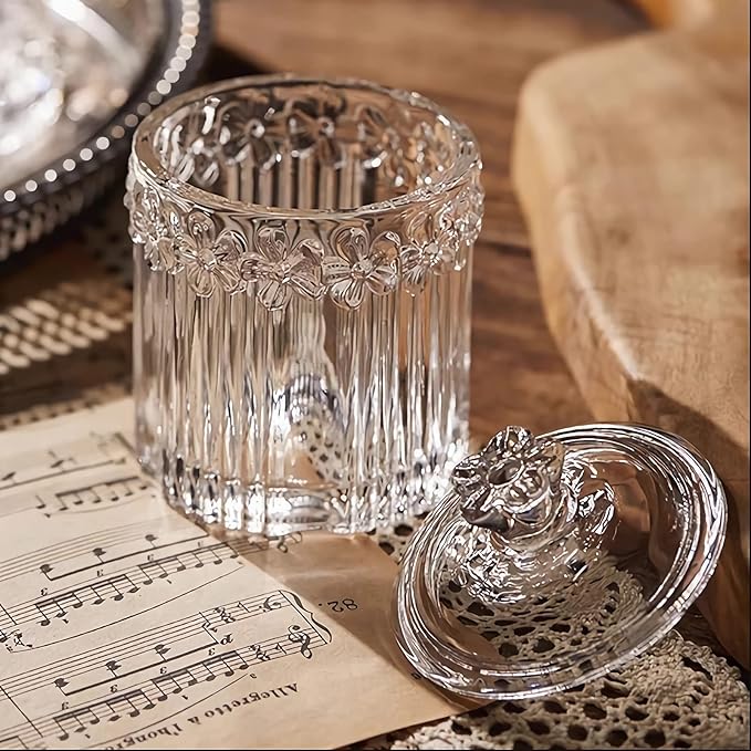 rejomiik 2 Pack Qtip Holder Glass Apothecary Jars - Image 5