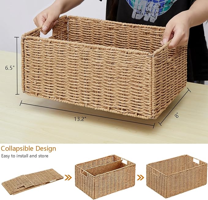 Vagusicc Wicker Storage Basket, Small Storage Baskets - Image 2