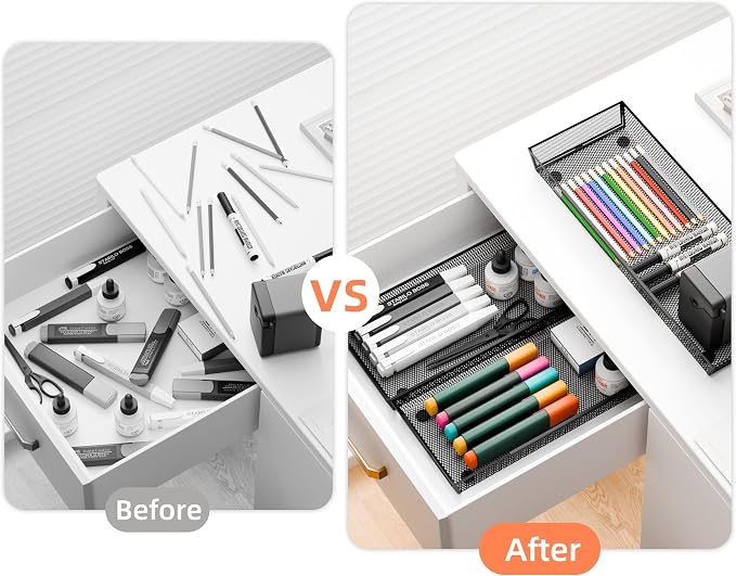 ihomecooker Mesh Tray Silverware Drawer Organizer Utensil Cutlery Tray Office - Image 3