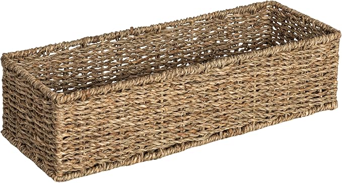 Household Essentials Handwoven Seagrass Rectangular Storage Basket by HouseholdEssentials