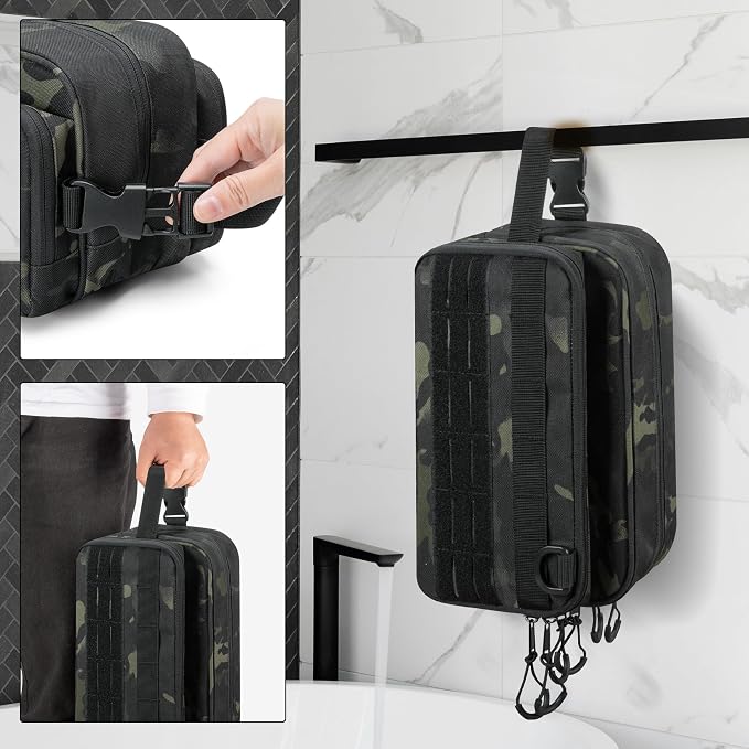 Tactical Toiletry Travel Bag for Men, Dopp Kit Shaving Organizer Case for - Image 5