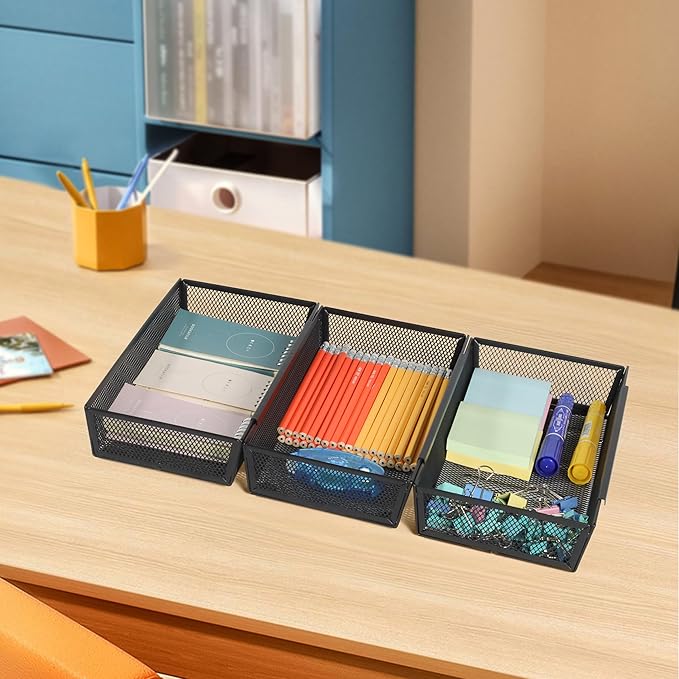 ihomecooker Mesh Tray Silverware Drawer Organizer, Utensil Cutlery Tray Office - Image 5
