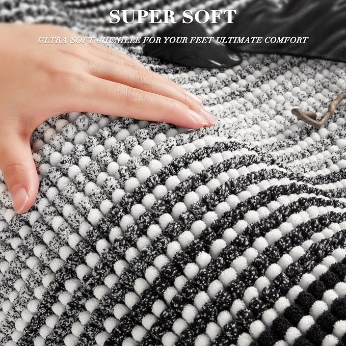 BSICPRO Bathroom Rugs and Mats Sets, 2 Piece Thick Absorbent Chenille Bath Mat - Image 2