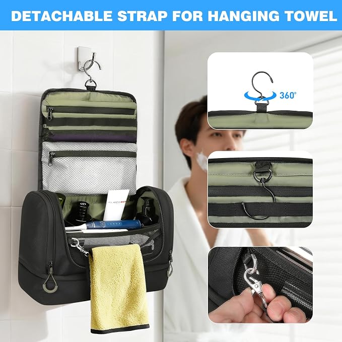 Toiletry Bag for Men, Handing Travel Toiletry Organizer Protable Water - Image 6