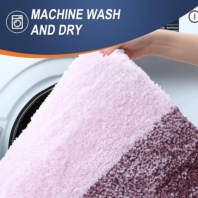 OLANLY Bathroom Rug Set 2 Piece, Soft Absorbent Microfiber Bath Rug Set - Image 5