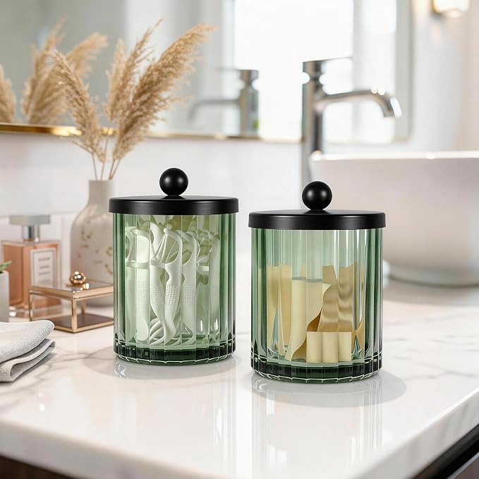 Amolliar Sage Green Glass Apothecary Jar - Image 3
