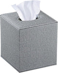 Leather Tissue Box Cover Square, Decorative Cube Tissue Box Holder by YAPISHI