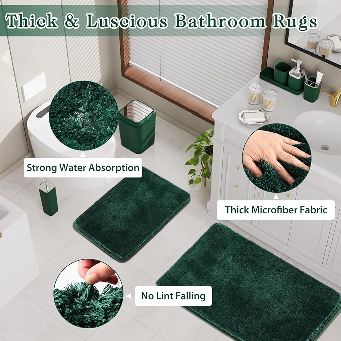 Dark Green Bathroom Accessories Set - Image 4
