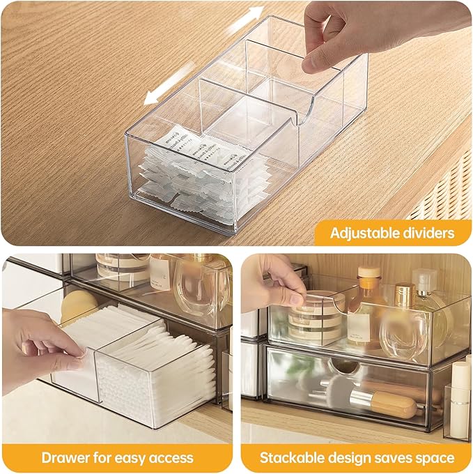 Medicine Cabinet Organizer 3 Pack, Plastic Stackable Storage - Image 3