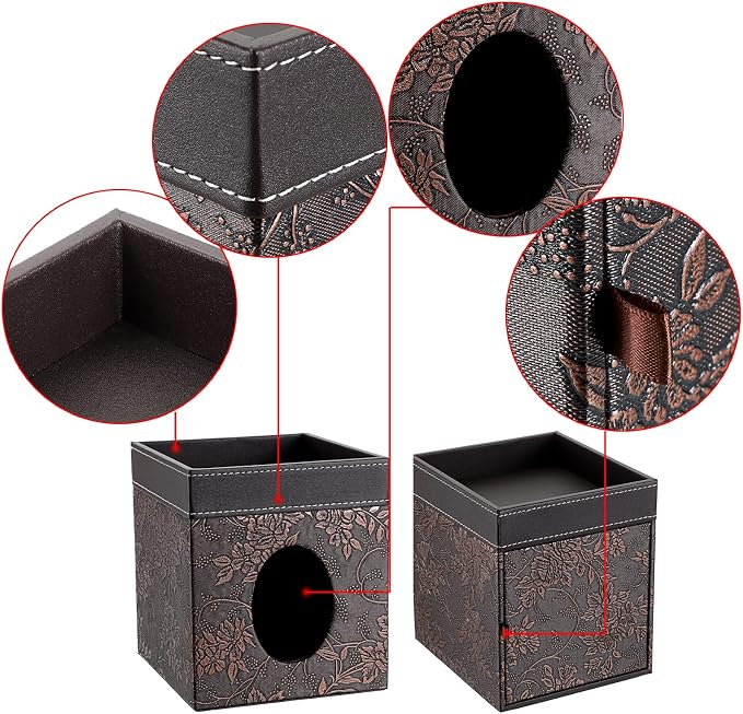 Sumnacon Leather Square Tissue Box Cover - Image 3