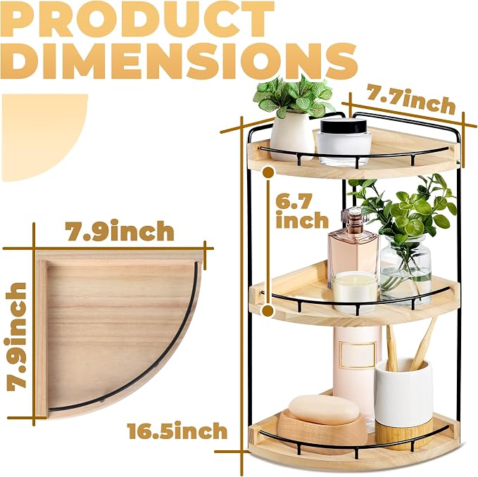 3 Tier Bathroom Counter Organizer, Bathroom Counter Tray and Vanity Organizer - Image 3