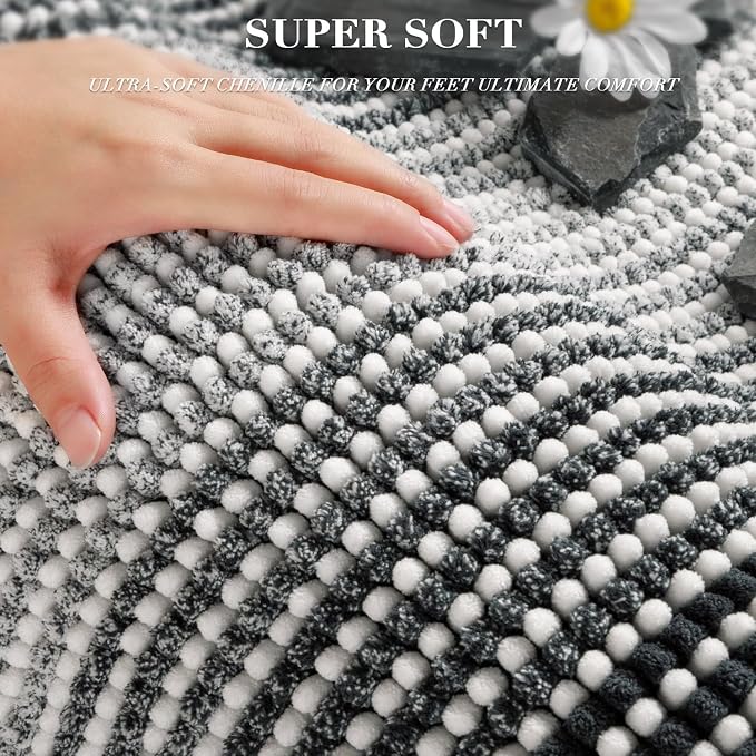 BSICPRO Bathroom Rugs and Mats Sets, 2 Piece Thick Absorbent Chenille Non Slip - Image 2