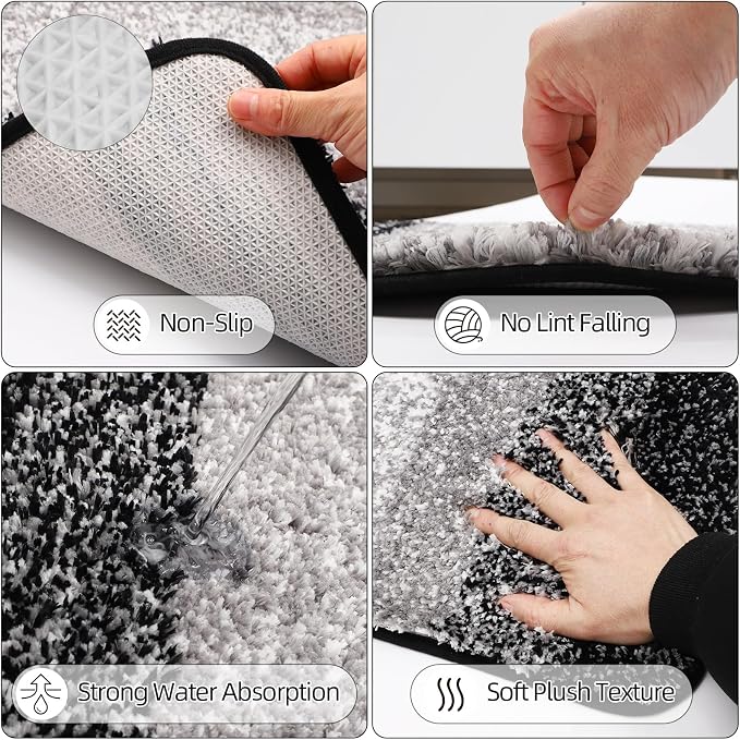32PCS Bathroom Sets with Shower Curtain and Rugs, Bathroom Set Black Bathroom - Image 3