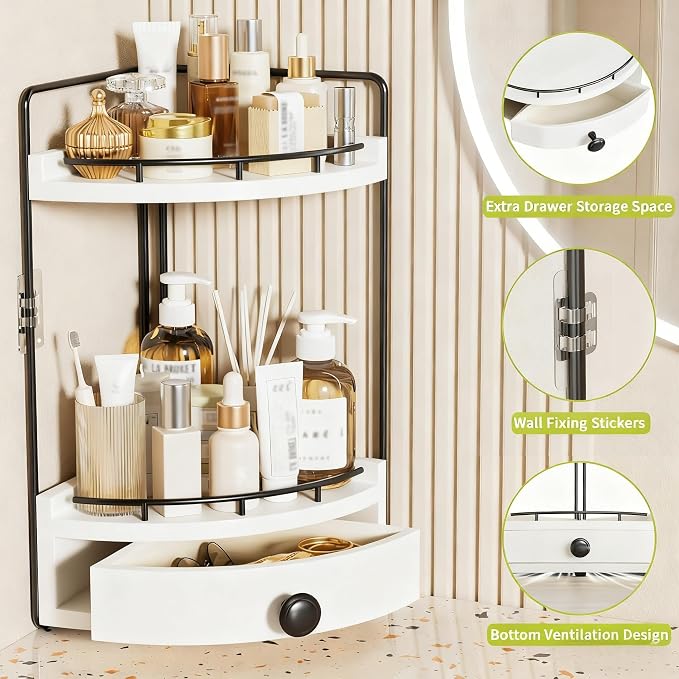 2-Tier Corner Bathroom Counter Organizer - Image 5