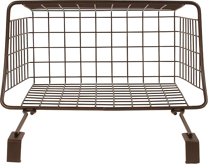 Spectrum Large Over Cabinet Door Organizer Bronze Wire Storage Basket - Image 7