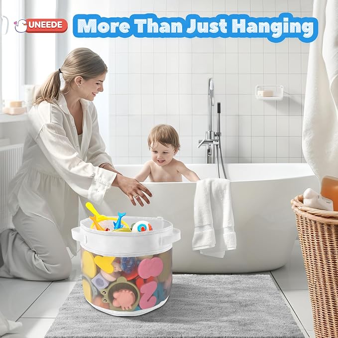 UNEEDE Bath Toy Organizer, 4.15 Gallons Bathtub Toy Storage Organizer, Quick - Image 2