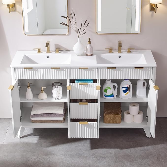 T4TREAM 60" Fluted Bathroom Vanity - Image 7