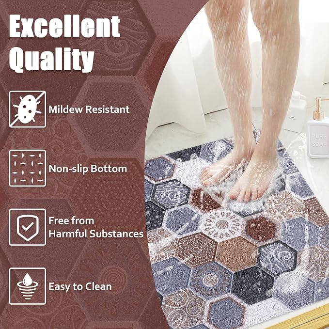 Shower Mat Bathtub Mat Non-Slip, 24x32 Inch, Soft Comfort Bath Mat - Image 7