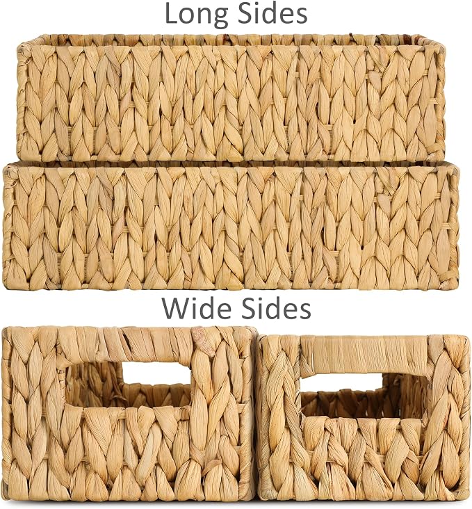 Nesting Small Wicker Basket, Water Hyacinth Toilet Paper Baskets Bathroom - Image 4