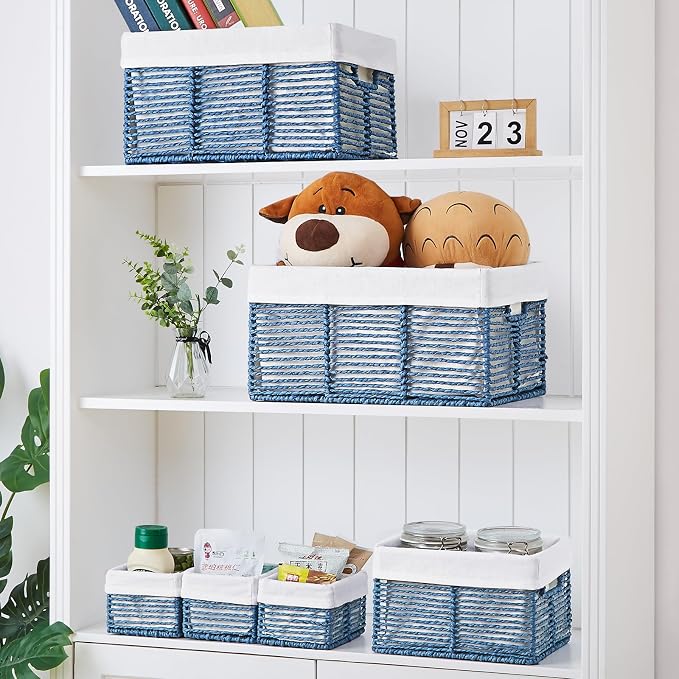 Vagusicc Wicker Storage Basket, 6 Pack Baskets - Image 4