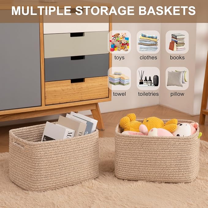 Storage Baskets for Organizing, Woven Decorative Baskets for Shelves - Image 4
