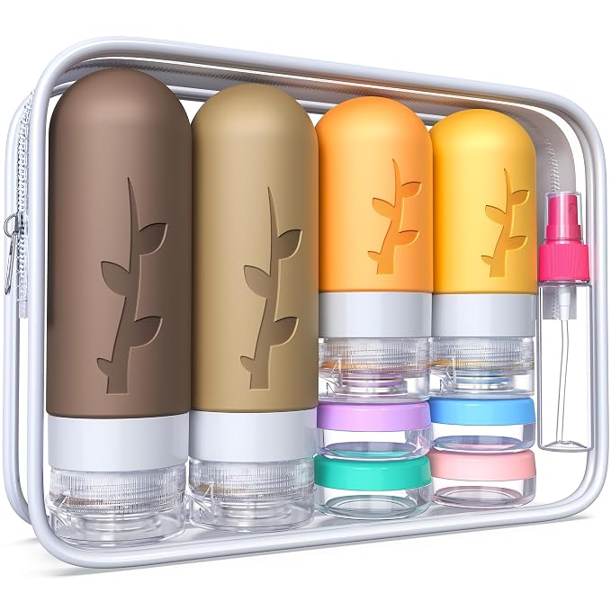 Travel Containers for Toiletries, travel bottles for Toiletries, travel Jars or by Tocelffe