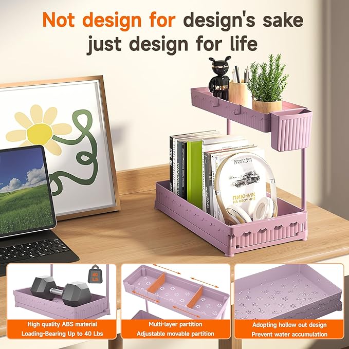 3 Pack Multi-Purpose Under Sink Organizers and Storage, 2026 L-Shaped Pull Out - Image 5