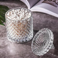 Qtip holder for bathroom, Cotton swab holder, Floss-Small Clear Glass Canister by Unknown