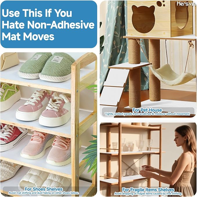 Hersvin Shelf Liners 20 in x 20 ft Self-Adhesive EVA Drawer Mats, Cupboard - Image 6