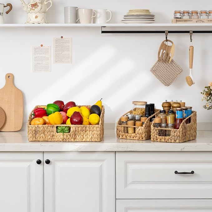 StorageWorks Water Hyacinth Pantry Storage Baskets, Wicker Baskets - Image 8