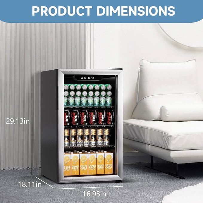 3.1 Cu.ft Beverage Refrigerator Cooler, 110 Can Mini Fridge - Image 3