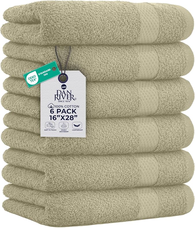 DAN RIVER 6-Pack Premium Hand Towels by DanRiver