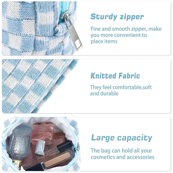ZLFSRQ 2Pcs Checkered Pencil Case Cute Pencil Pouch - Image 5