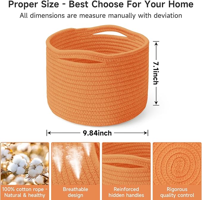 Small Rope Baskets for Storage, Baskets for Gifts Empty, Cute Round Woven Basket - Image 2