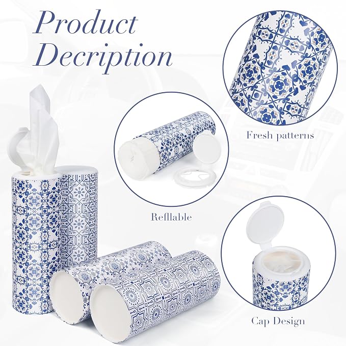 Car Tissue Holder, Facial Tissues Bulk, Travel Tissues, 4 Tubes Tissues - Image 4
