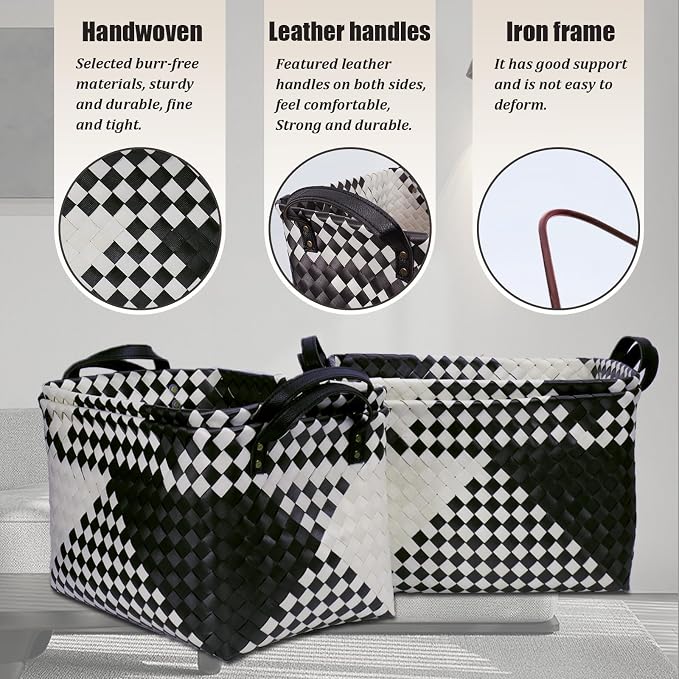 BROWNLILY Handwoven Clothes Basket Laundry Hampers Large Wicker Storage Baskets - Image 2
